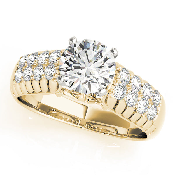Noble Pave Round Diamond Engagement Ring in 10K/14K gold and platinum with certified lab-grown or natural diamonds