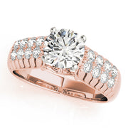 Noble Pave Round Diamond Engagement Ring in 10K/14K gold and platinum with certified lab-grown or natural diamonds