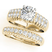 Noble Pave Round Diamond Engagement Ring in 10K/14K gold and platinum with certified lab-grown or natural diamonds