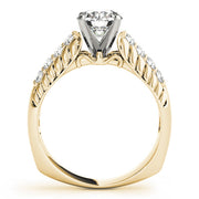 Noble Pave Round Diamond Engagement Ring in 10K/14K gold and platinum with certified lab-grown or natural diamonds