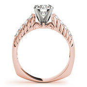 Noble Pave Round Diamond Engagement Ring in 10K/14K gold and platinum with certified lab-grown or natural diamonds