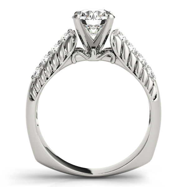 Noble Pave Round Diamond Engagement Ring in 10K/14K gold and platinum with certified lab-grown or natural diamonds