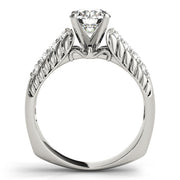 Noble Pave Round Diamond Engagement Ring in 10K/14K gold and platinum with certified lab-grown or natural diamonds