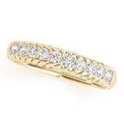 Single Row Prong in Channel Braided Half Eternity Ring in 10K/14K gold and platinum with certified lab-grown or natural diamonds
