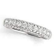 Single Row Prong in Channel Braided Half Eternity Ring in Gold & Platinum