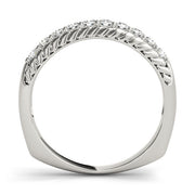 Single Row Prong in Channel Braided Half Eternity Ring in Gold & Platinum