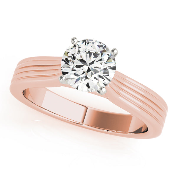Classic Solitaires Round Diamond Engagement Ring in 10K/14K gold and platinum with certified lab-grown or natural diamonds