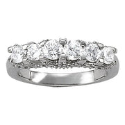 Prong Set Half Eternity Ring in 10K/14K gold and platinum with certified lab-grown or natural diamonds