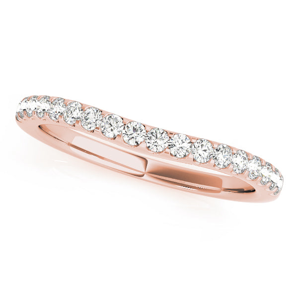 U-Prong Curved Half Eternity Ring in Gold & Platinum