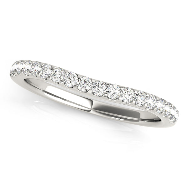 U-Prong Curved Half Eternity Ring in Gold & Platinum