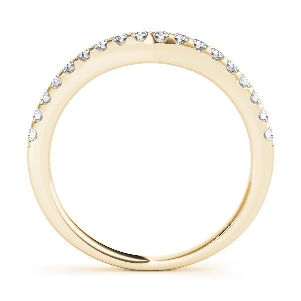 U-Prong Curved Half Eternity Ring in Gold & Platinum