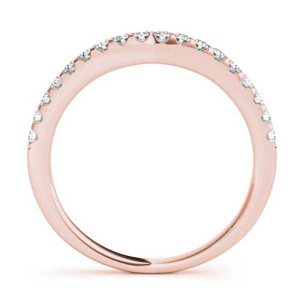 U-Prong Curved Half Eternity Ring in Gold & Platinum