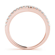 U-Prong Curved Half Eternity Ring in Gold & Platinum