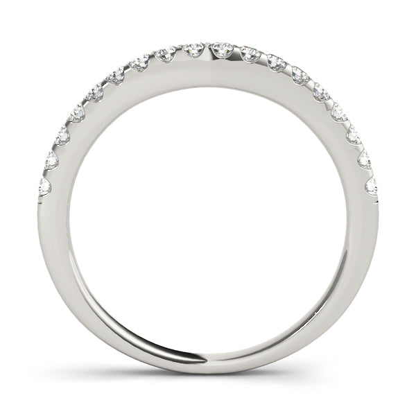 U-Prong Curved Half Eternity Ring in Gold & Platinum