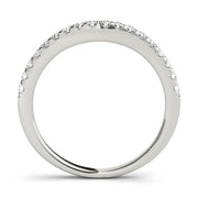 U-Prong Curved Half Eternity Ring in Gold & Platinum