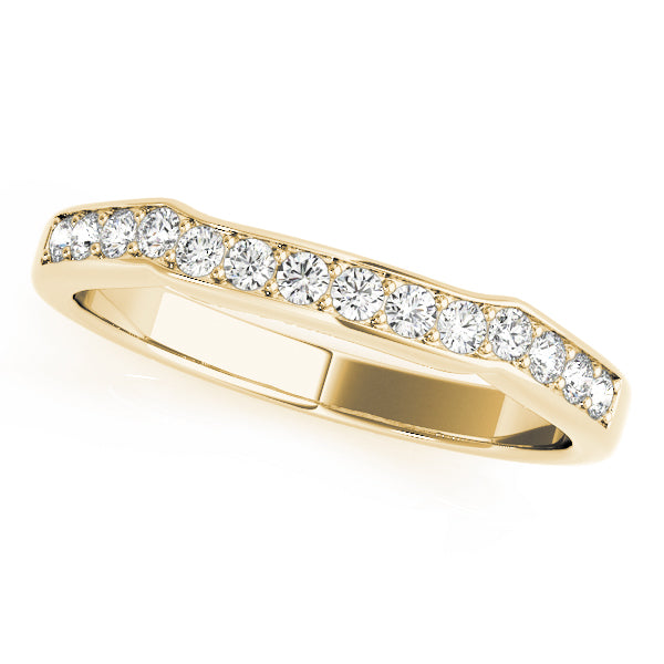 Curved Bands Half Eternity Ring in 10K/14K gold and platinum with certified lab-grown or natural diamonds