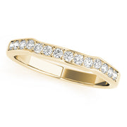 Curved Bands Half Eternity Ring in 10K/14K gold and platinum with certified lab-grown or natural diamonds
