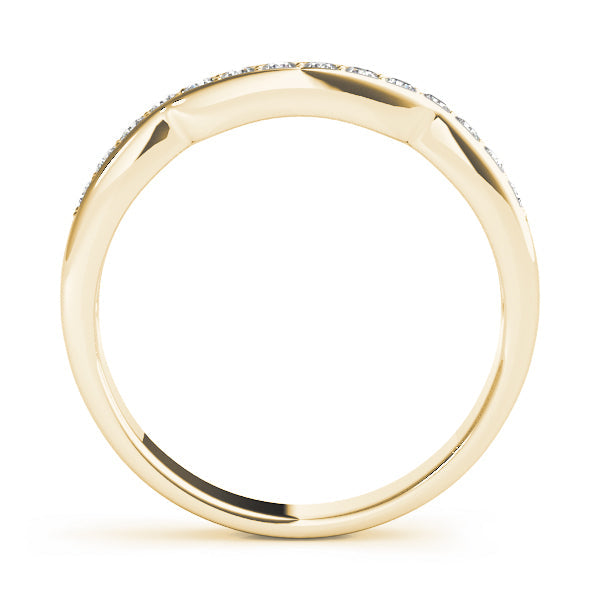 Curved Bands Half Eternity Ring in Gold & Platinum