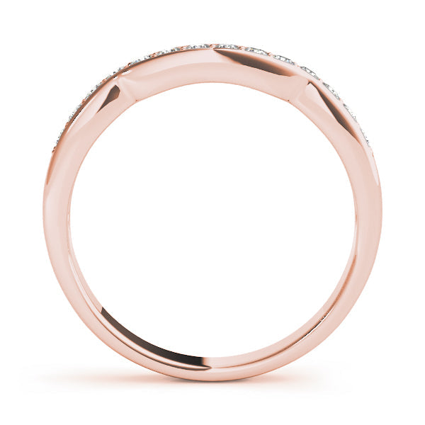 Curved Bands Half Eternity Ring in Gold & Platinum