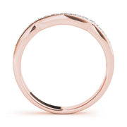 Curved Bands Half Eternity Ring in Gold & Platinum