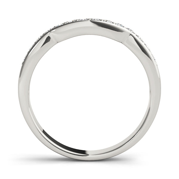 Curved Bands Half Eternity Ring in Gold & Platinum