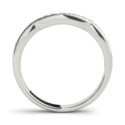 Curved Bands Half Eternity Ring in Gold & Platinum