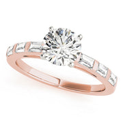 Vintage-Inspired Fancy Shape Baguette Round Diamond Engagement Ring in 10K/14K gold and platinum with certified lab-grown or natural diamonds