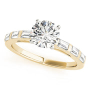 Vintage-Inspired Fancy Shape Baguette Round Diamond Engagement Ring in 10K/14K gold and platinum with certified lab-grown or natural diamonds