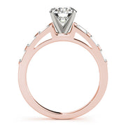 Vintage-Inspired Fancy Shape Baguette Round Diamond Engagement Ring in 10K/14K gold and platinum with certified lab-grown or natural diamonds