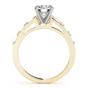 Vintage-Inspired Fancy Shape Baguette Round Diamond Engagement Ring in 10K/14K gold and platinum with certified lab-grown or natural diamonds
