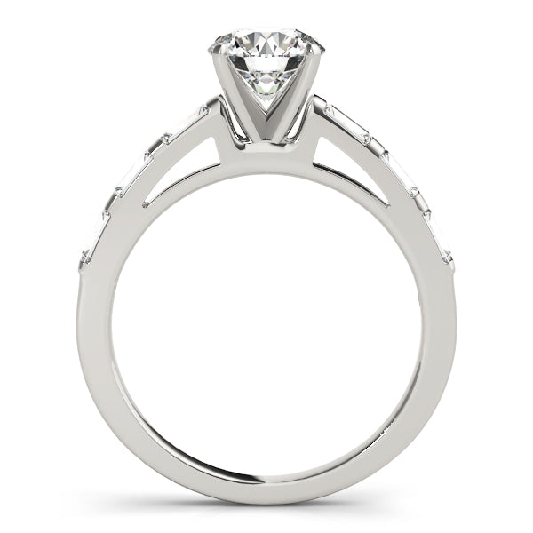 Vintage-Inspired Fancy Shape Baguette Round Diamond Engagement Ring in 10K/14K gold and platinum with certified lab-grown or natural diamonds