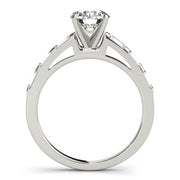 Vintage-Inspired Fancy Shape Baguette Round Diamond Engagement Ring in 10K/14K gold and platinum with certified lab-grown or natural diamonds