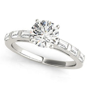 Vintage-Inspired Fancy Shape Baguette Round Diamond Engagement Ring in 10K/14K gold and platinum with certified lab-grown or natural diamonds