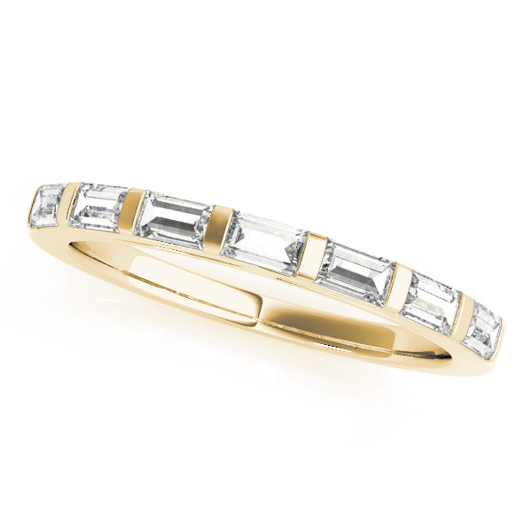Straight Baguette Half Eternity Ring in 10K/14K gold and platinum with certified lab-grown or natural diamonds