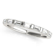 Straight Baguette Half Eternity Ring in Gold & Platinum