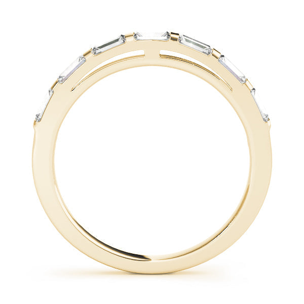 Straight Baguette Half Eternity Ring in Gold & Platinum