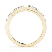 Straight Baguette Half Eternity Ring in Gold & Platinum