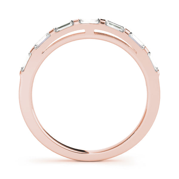 Straight Baguette Half Eternity Ring in Gold & Platinum