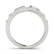 Straight Baguette Half Eternity Ring in Gold & Platinum