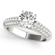 Heirloom Pave Round Diamond Engagement Ring in 10K/14K gold and platinum with certified lab-grown or natural diamonds