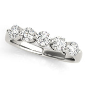 Prong Set Half Eternity Ring in Gold & Platinum