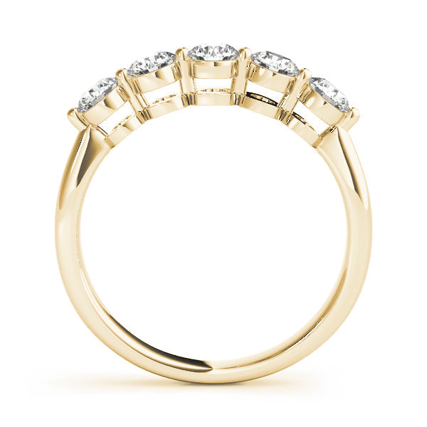 Prong Set Half Eternity Ring in Gold & Platinum
