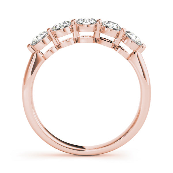 Prong Set Half Eternity Ring in Gold & Platinum