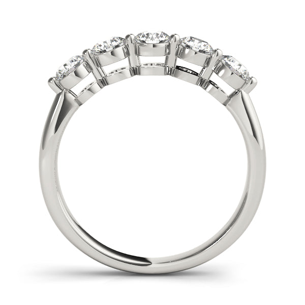 Prong Set Half Eternity Ring in Gold & Platinum