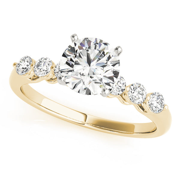 Refined Prong-Set Round Diamond Engagement Ring in 10K/14K gold and platinum with certified lab-grown or natural diamonds