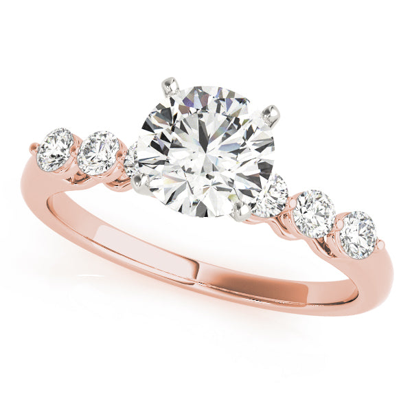 Refined Prong-Set Round Diamond Engagement Ring in 10K/14K gold and platinum with certified lab-grown or natural diamonds