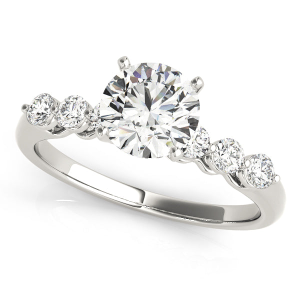 Refined Prong-Set Round Diamond Engagement Ring in 10K/14K gold and platinum with certified lab-grown or natural diamonds