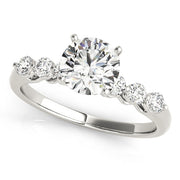 Refined Prong-Set Round Diamond Engagement Ring in 10K/14K gold and platinum with certified lab-grown or natural diamonds