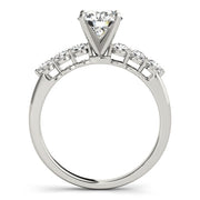 Refined Prong-Set Round Diamond Engagement Ring in 10K/14K gold and platinum with certified lab-grown or natural diamonds