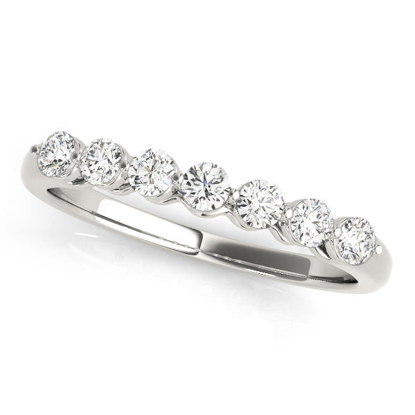 Prong Set Half Eternity Ring in Gold & Platinum